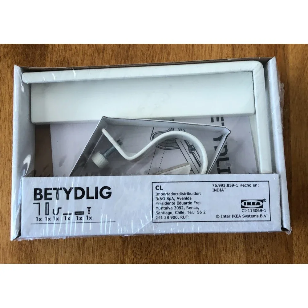 IKEA Betydlig Wall Curtain Rod Bracket White Set of 2 302.198.89 NEW